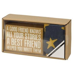Best Friend Box Sign And Socks Giftable Set